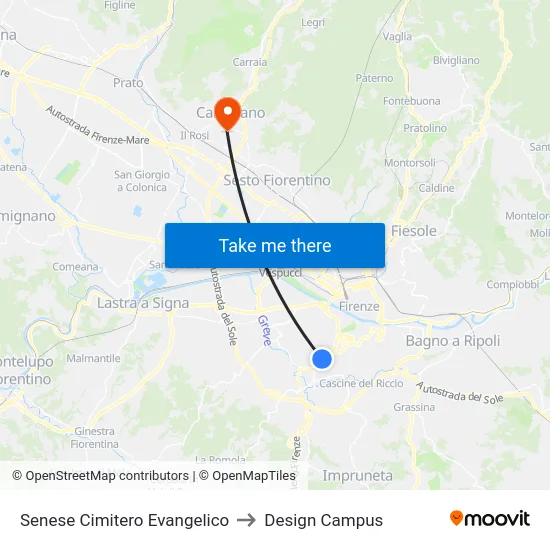 Senese Cimitero Evangelico to Design Campus map