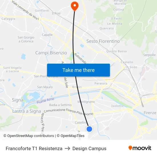 Francoforte T1 Resistenza to Design Campus map