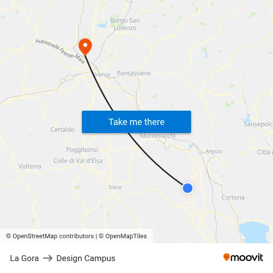 La Gora to Design Campus map