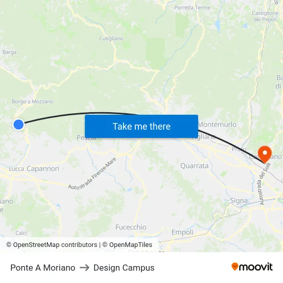 Ponte A Moriano to Design Campus map
