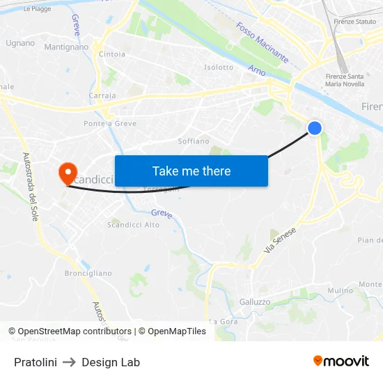 Pratolini to Design Lab map