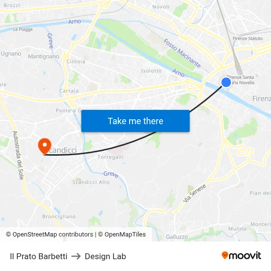 Barbetti Meadow to Design Lab map