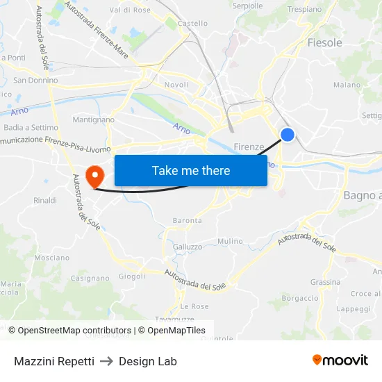 Mazzini Repetti to Design Lab map