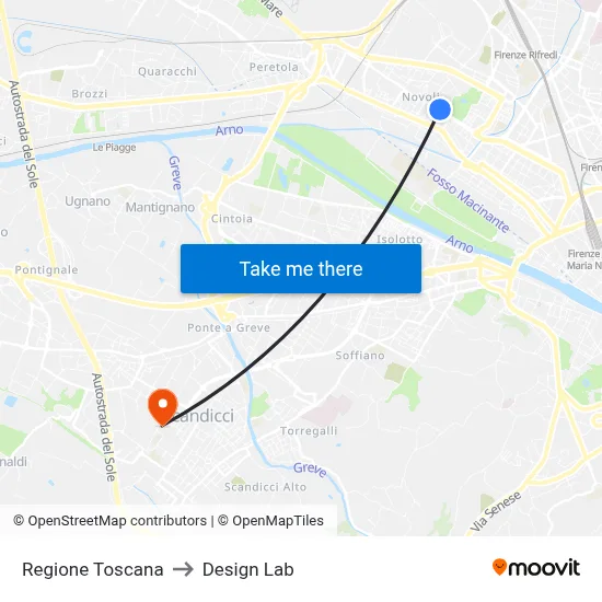 Tuscany Region to Design Lab map