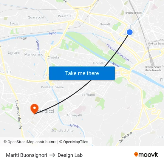 Mariti Buonsignori to Design Lab map