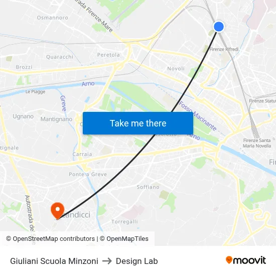 Giuliani Minzoni School to Design Lab map