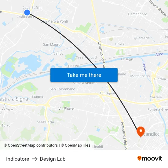 Indicatore to Design Lab map