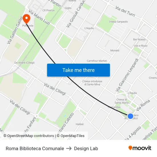 Rome Municipal Library to Design Lab map