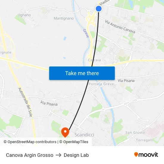Canova Large Embankment to Design Lab map