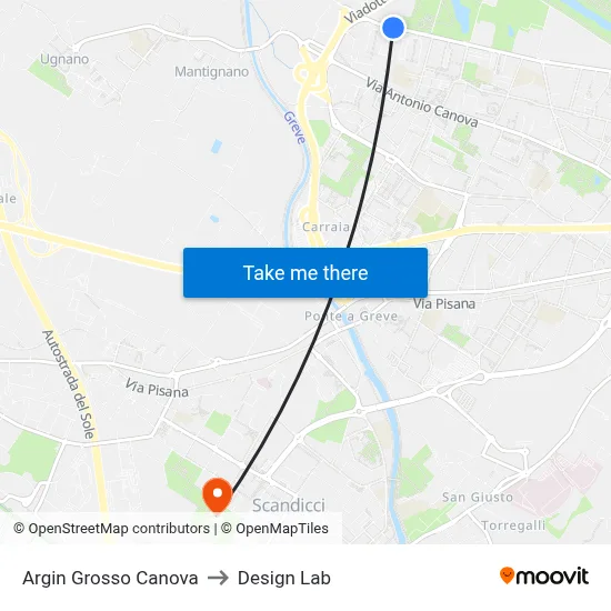Argin Grosso Canova to Design Lab map