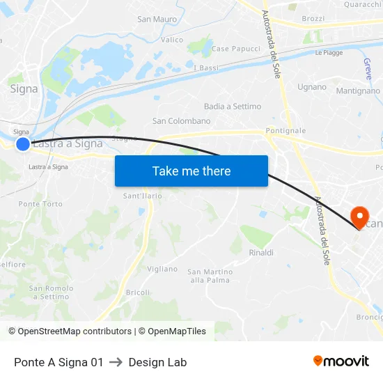 Ponte A Signa 01 to Design Lab map