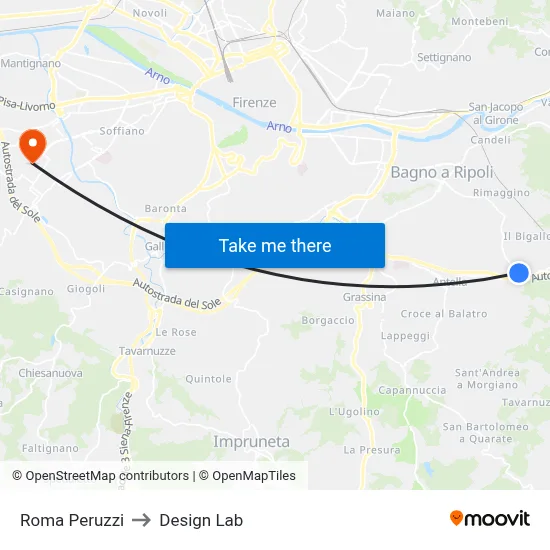 Roma Peruzzi to Design Lab map