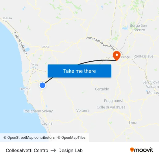 Collesalvetti Center to Design Lab map