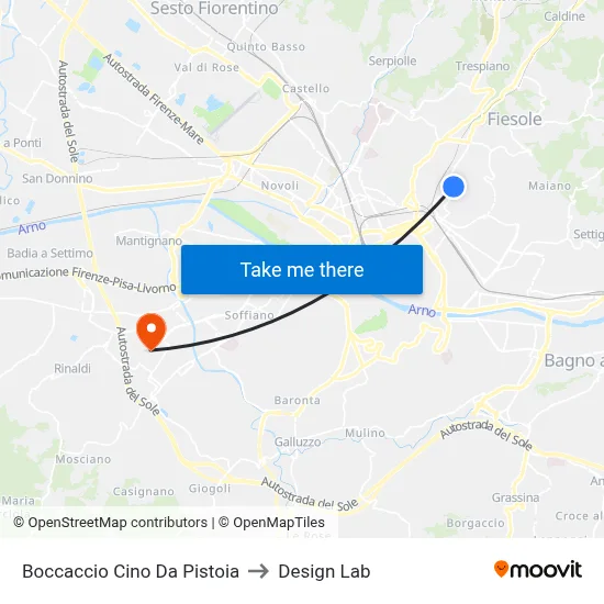 Boccaccio Cino Da Pistoia to Design Lab map