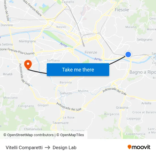 Vitelli Comparetti to Design Lab map