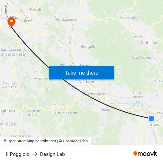 Il Poggiolo to Design Lab map