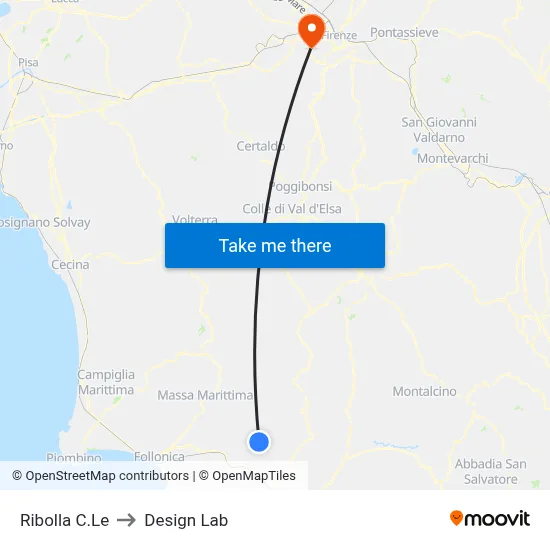 Ribolla Central to Design Lab map