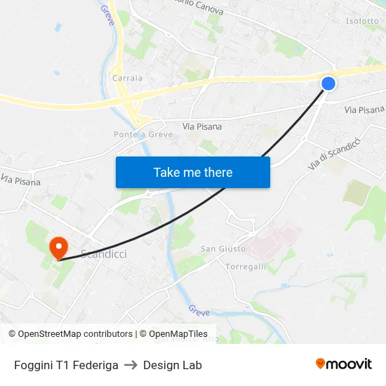 Foggini T1 Federiga to Design Lab map