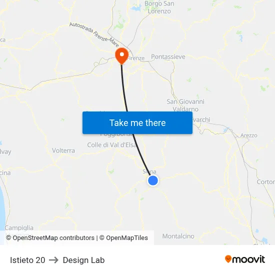 Istieto 20 to Design Lab map