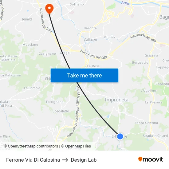 Ferrone Calosina Street to Design Lab map