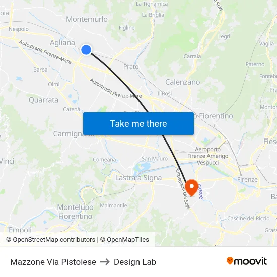 Mazzone Pistoiese Street to Design Lab map