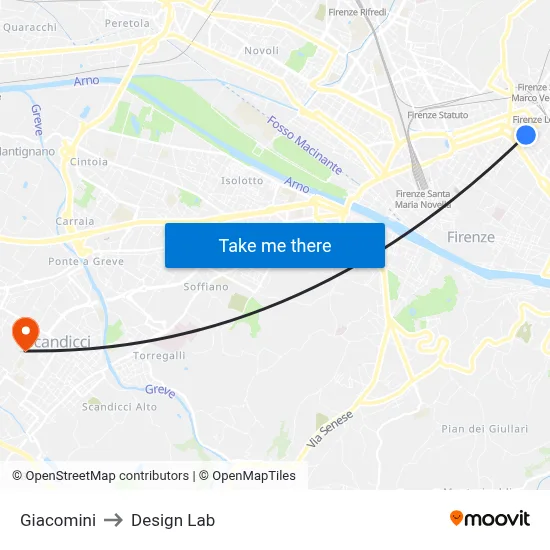 Giacomini to Design Lab map