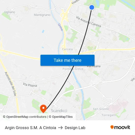 Argin Grosso Santa Maria a Cintoia to Design Lab map
