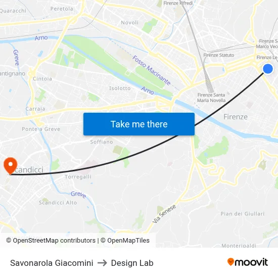 Savonarola Giacomini to Design Lab map