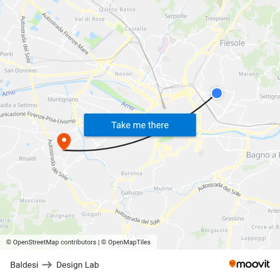 Baldesi to Design Lab map