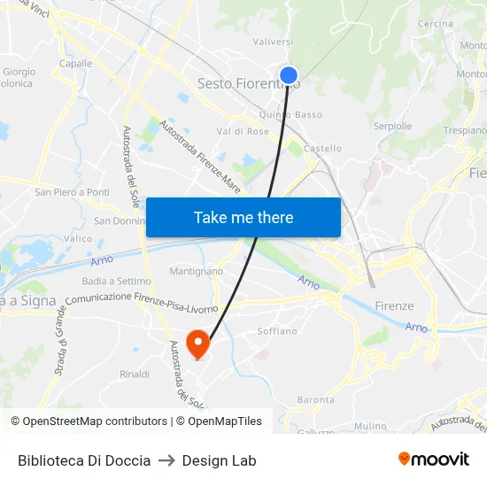 Doccia Library to Design Lab map