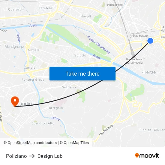 Poliziano to Design Lab map