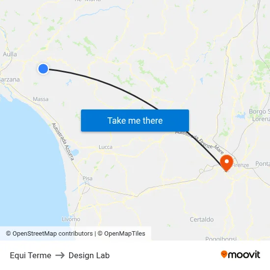 Equi Terme to Design Lab map