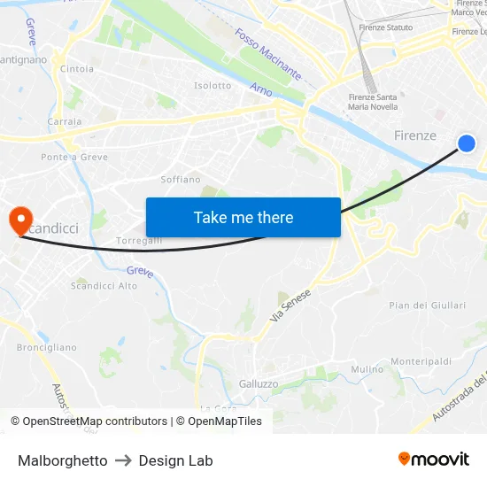 Malborghetto to Design Lab map