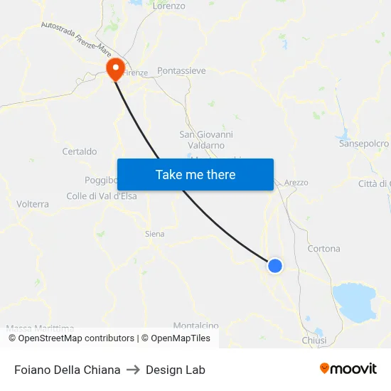 Foiano Della Chiana to Design Lab map
