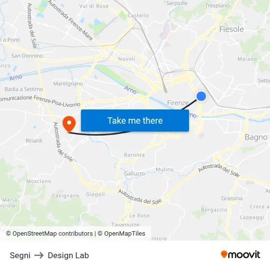 Segni to Design Lab map