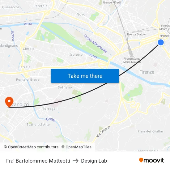 Fra Bartolommeo Matteotti to Design Lab map