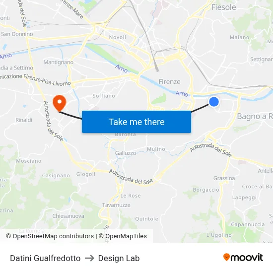 Datini Gualfredotto to Design Lab map