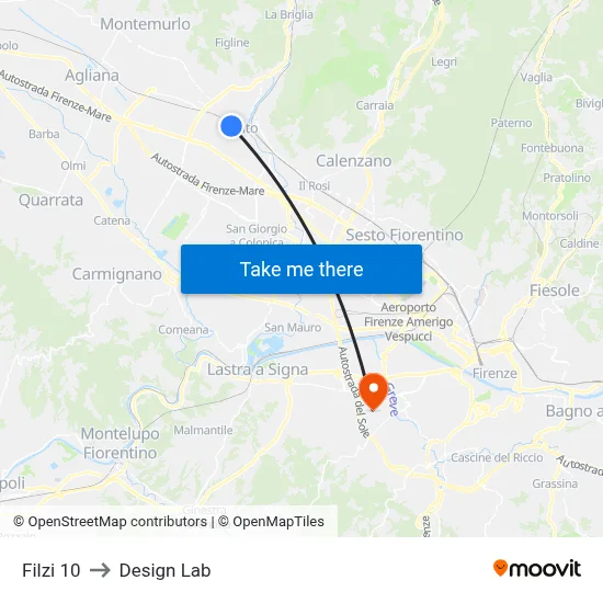 Filzi 10 to Design Lab map