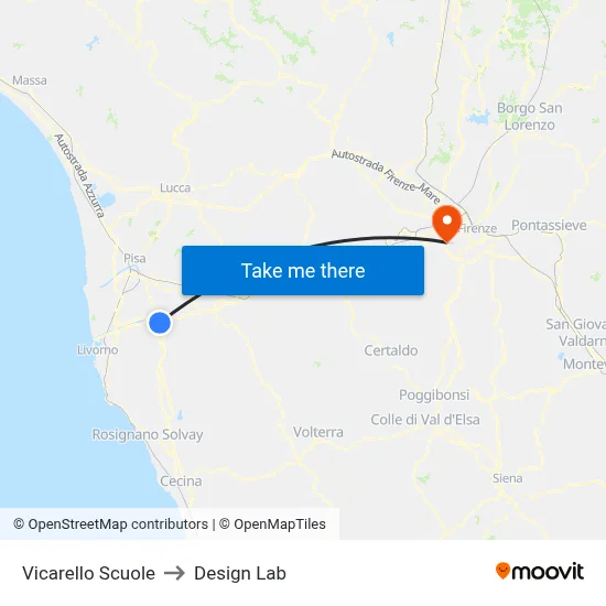Vicarello Schools to Design Lab map