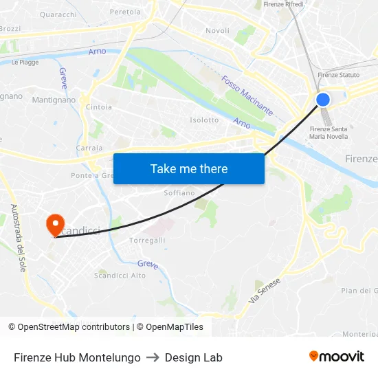 Florence Montelungo Hub to Design Lab map