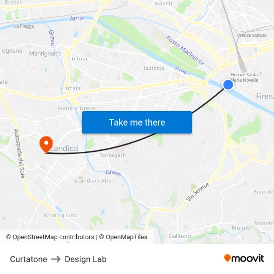 Curtatone to Design Lab map