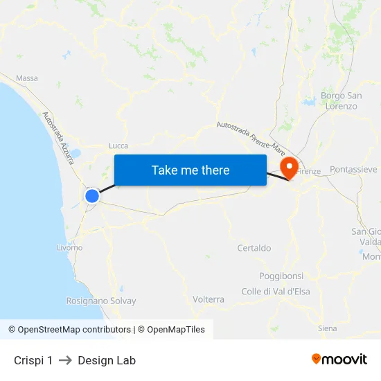 Crispi 1 to Design Lab map
