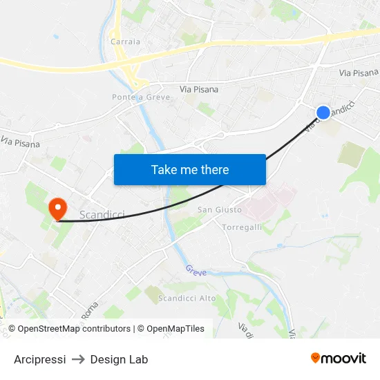 Arcipressi to Design Lab map