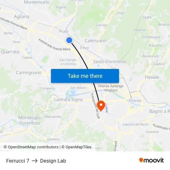 Ferrucci 7 to Design Lab map