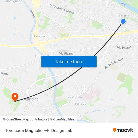 Torcicoda Magnolias to Design Lab map