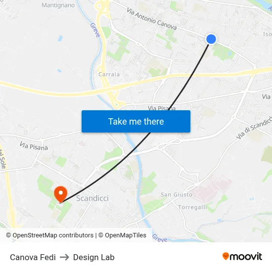 Canova Fedi to Design Lab map