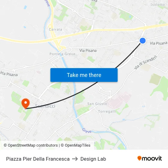 Piazza Piero Della Francesca to Design Lab map