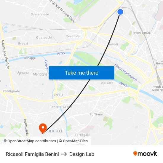 Ricasoli Benini Family to Design Lab map