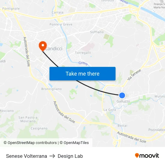 Senese Volterrana to Design Lab map