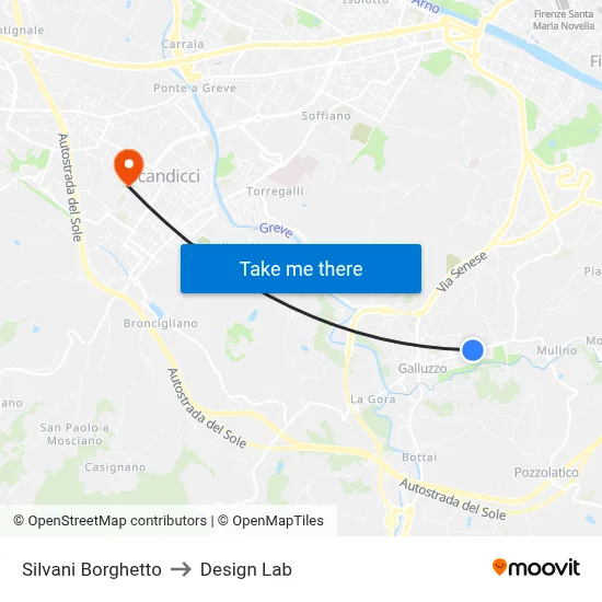 Silvani Borghetto to Design Lab map